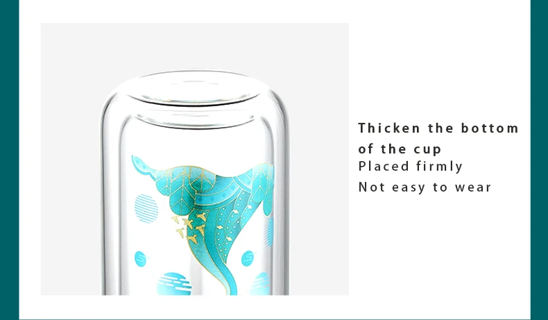 Oneisall 300ML Insulated Cup with Filter Tea Maker Stainless Steel Thermos Bottle with Glass Infuser Separates Tea and Water
