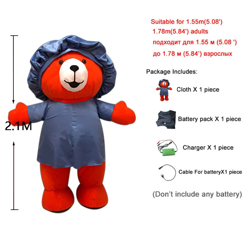 adult size4 Надувной костюм медведя, костюмы, вечерние костюмы для игр, одежда, рекламная акция, карнавал, Хэллоуин, Рождество, для взрослых - Цвет: adult size4
