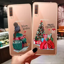 Праздник чехол для samsung Galaxy A10 A30 A50 A70 A80 A7 A750 A6 A8 плюс A9 новогоднее; рождественское Санта Клаус крышка