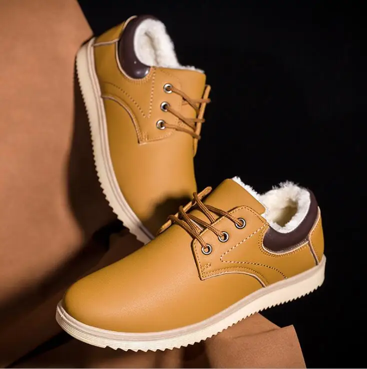 

Men Boots Men's Winter Shoes Warm Ankle Botas Hombre For Suede Leather Winter Boots Shoes Men Plush Fleece Winter Sneakers Mens