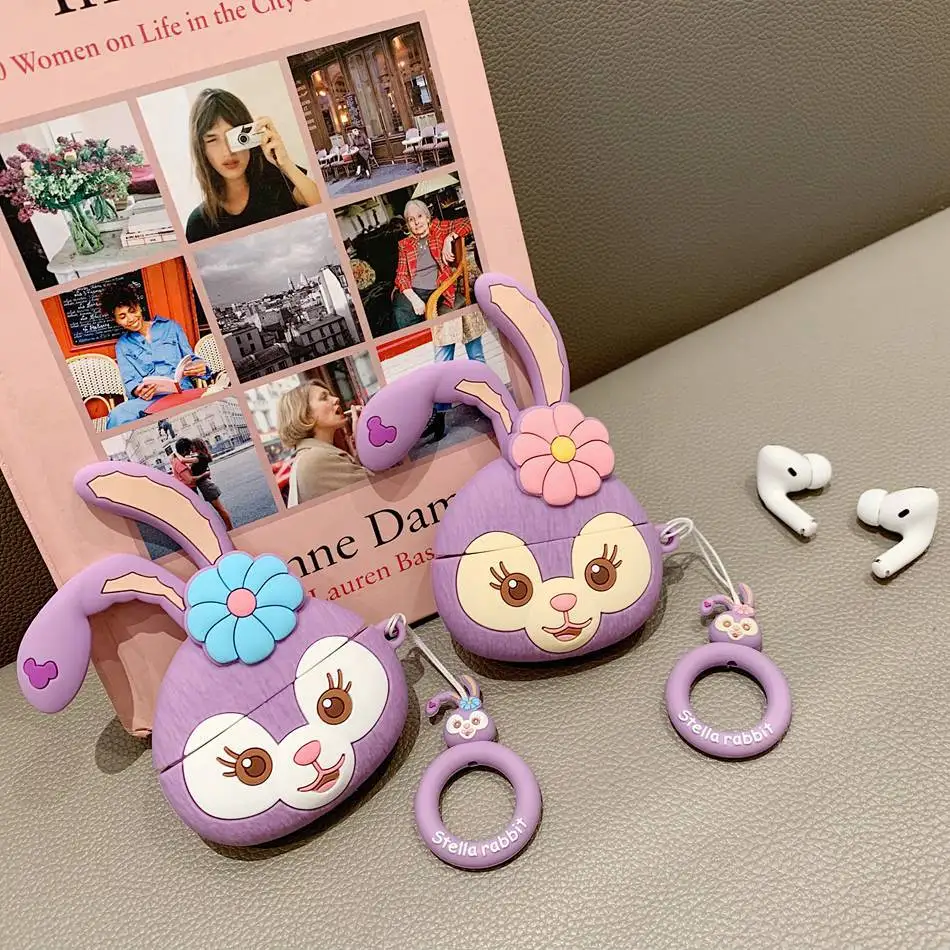 

For AirPods Pro Case Cute 3D Cartoon Rabbit Earphone Case For Apple Air Pods 3 Bluetooth Earphone Headset Cover with Keychain