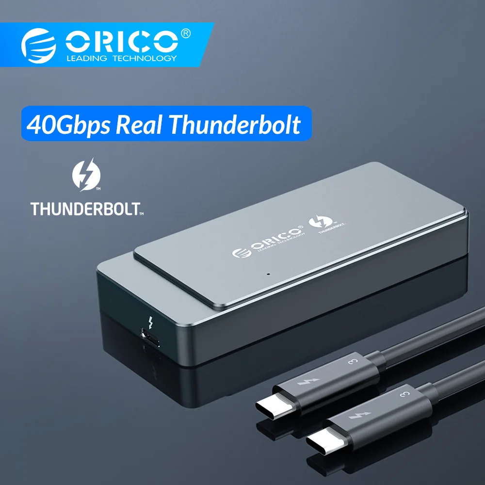

ORICO Thunderbolt 3 M.2 NVME SSD Enclosure 40Gbps Support 2TB Aluminum with 40Gbps Thunderbolt 3 C to C Cable For Mac Windows