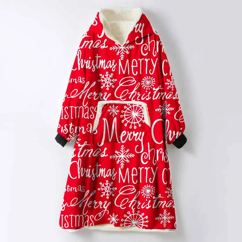 COLOR 3 Merry Christmas Лось с капюшоном одеяло для взрослых толстый дорожный свитер кровать диван одеяло с рукавами верхний пуловер с капюшоном плед - Цвет: COLOR 3