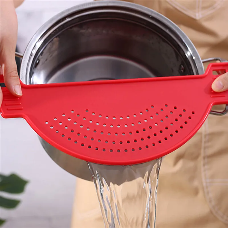 

Drain Basket Wash Rice Filter Leakproof Pot Side Drainer Beans Colander Strainer Fruit Vegetable Washing Filter Sieve Basket
