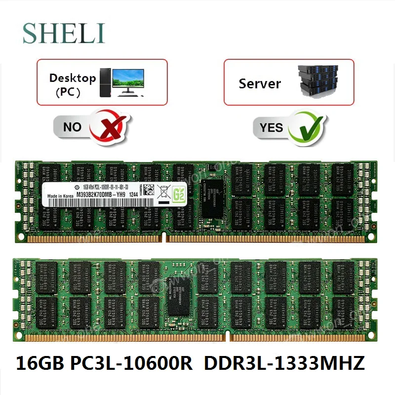 SHELI 8 GB/16 GB/32 GB PC3L-10600 R DDR3-1333M Hz ram 240Pin RDIMM ECC Reg Серверная память