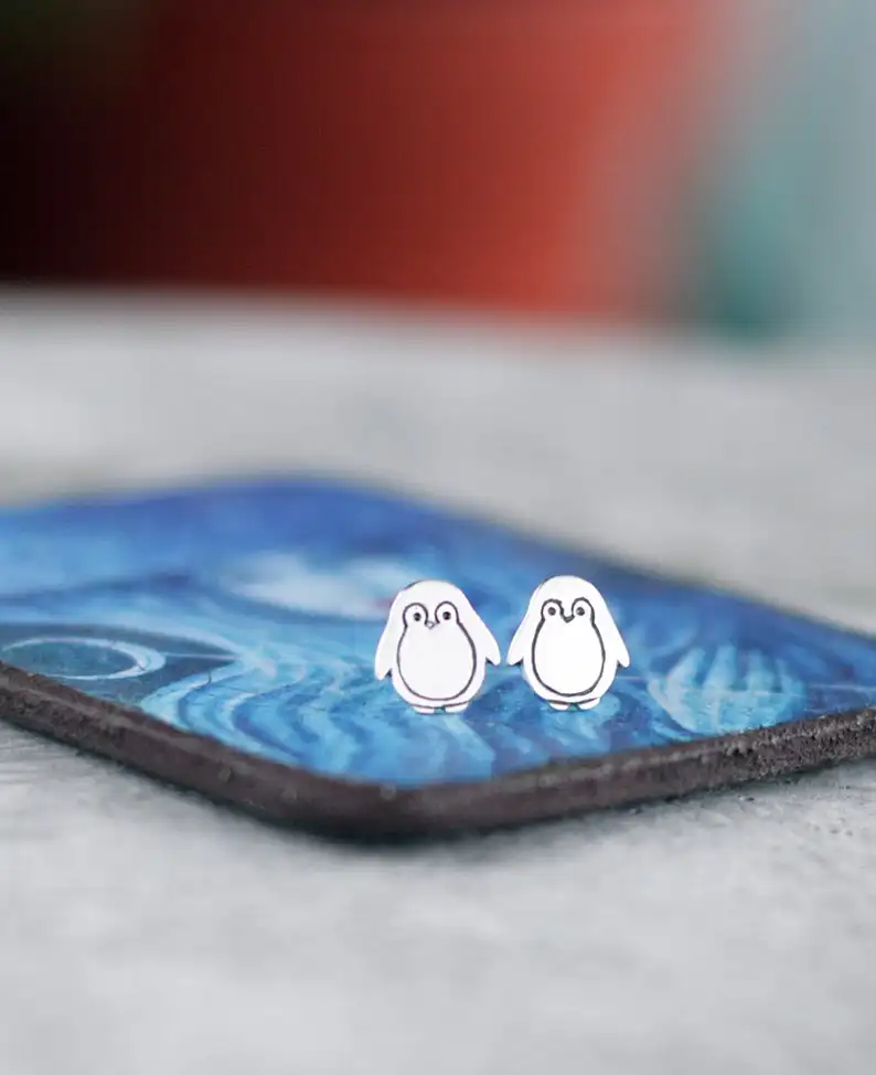 Daisies серьги с пингвинами мультфильм зима милые серьги-гвоздики животными для
