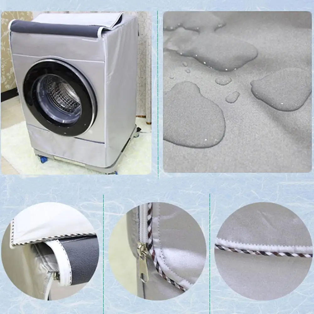Details about   Washing Machine Dust Cover Cotton Linen Fabric Waterproof Sunscreen Protective 