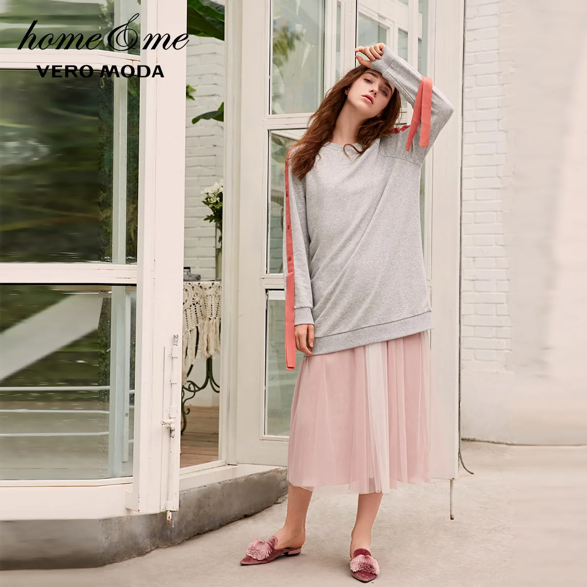 Vero Moda новые женские хлопчатобумажные кнопки ленты трикотажные толстовки | 3183R3502