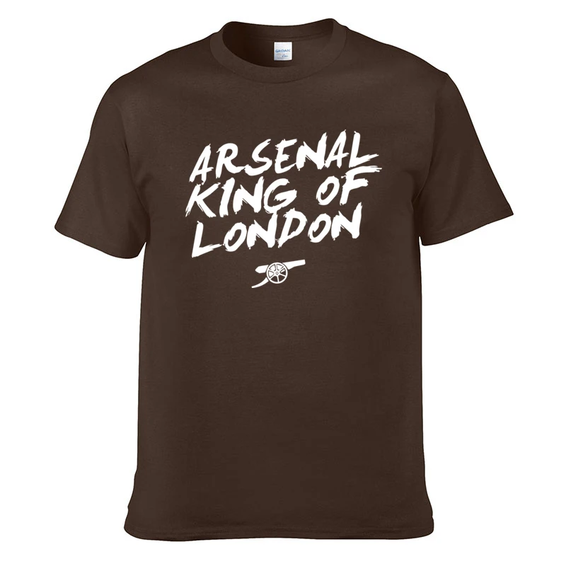 Chocolate Футболка “Арсенал” King of London футболка Футбол вентиляторы Для Мужчин's Повседневное летние хлопковые футболки в стиле «хип-хоп» уличная Harajuku футболки - Цвет: Chocolate