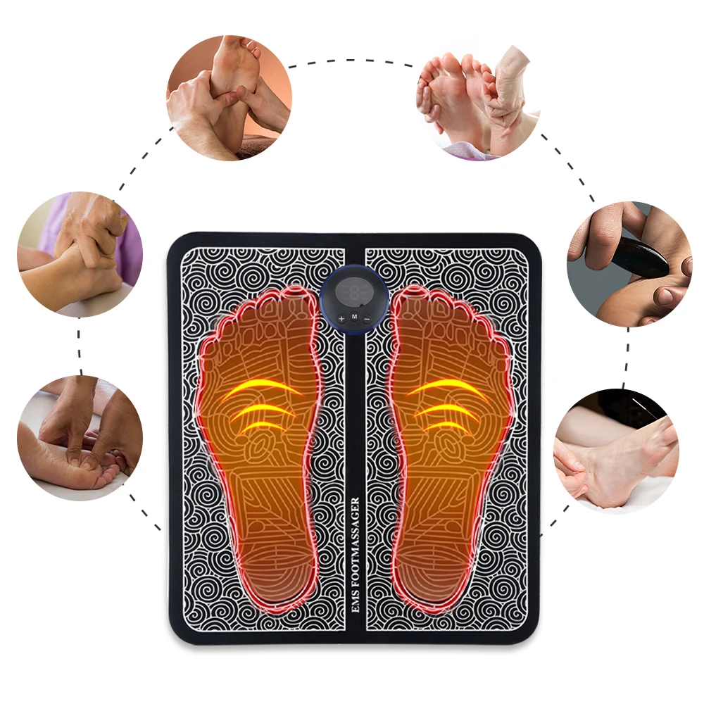 EMS Foot Massager Electric Pad Mat Tens Unit Intelligent USB Charging  Improve Blood Circulation Relieve Ache Pain HealthCare - AliExpress