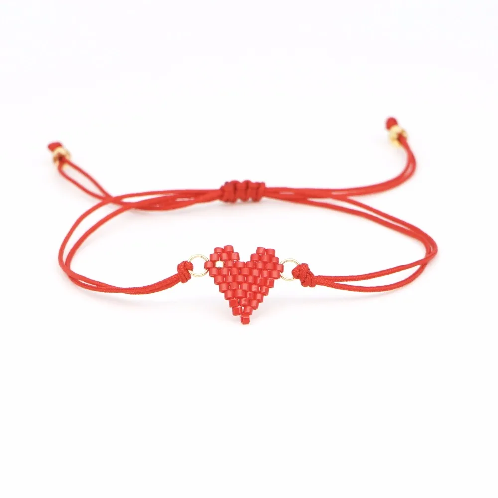 Браслеты SHINUS BOHO с розовым сердцем для женщин MIYUKI браслет Insta модные ювелирные изделия любовь браслеты Bileklik пара подарок Прямая поставка