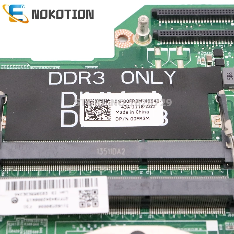 NOKOTION ноутбук материнская плата для Dell Inspiron 14R N4110 HM67 HD6630M 1 ГБ DAV02AMB8F1 CN-00FR3M 00FR3M 0FR3M материнская плата