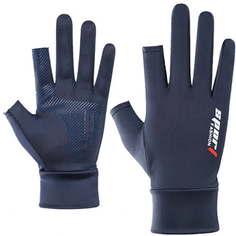 Summer Men Women Gloves Fishing Cycling Ice Silk Breathable Elastic Sun Protection Touchscreen Fitness Sports Driving Gloves 3