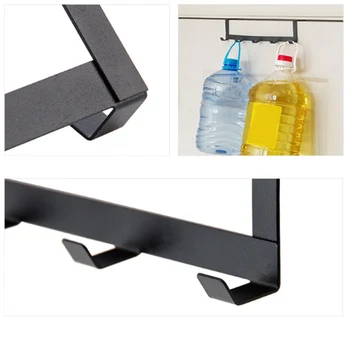 

Black High Quality Iron Multifunctional Durable Door Hanging Rack Organizer Door Clothes Hanger Hooks Clasp Shelf
