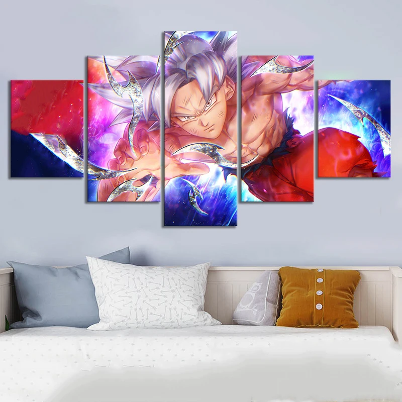 

Canvas Paintings Wall Artwork Poster Dragon Ball Super Ultra Instinct Goku Modular Pictures Printed Home Decor For Living Room