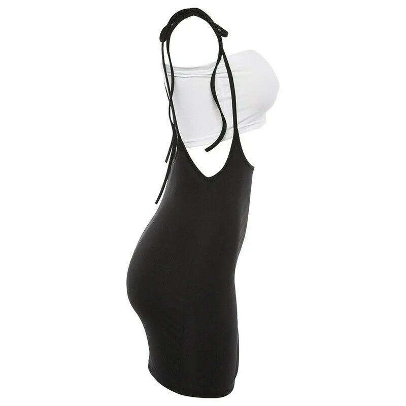 2019 Women's Mini Dress Bandage Bodycon Sleeveless Evening Party Club Mini Short Dress Adjustable Strap Dress Vestito Aderente