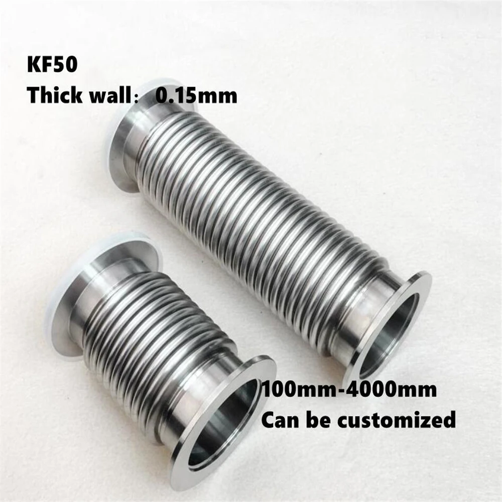 

KF50 100-300mm Length Stainless Steel Connector Flexible Pipe Bellows Expansion Hose Bellows Pipe Fitting Flange Vacuum Bellowst