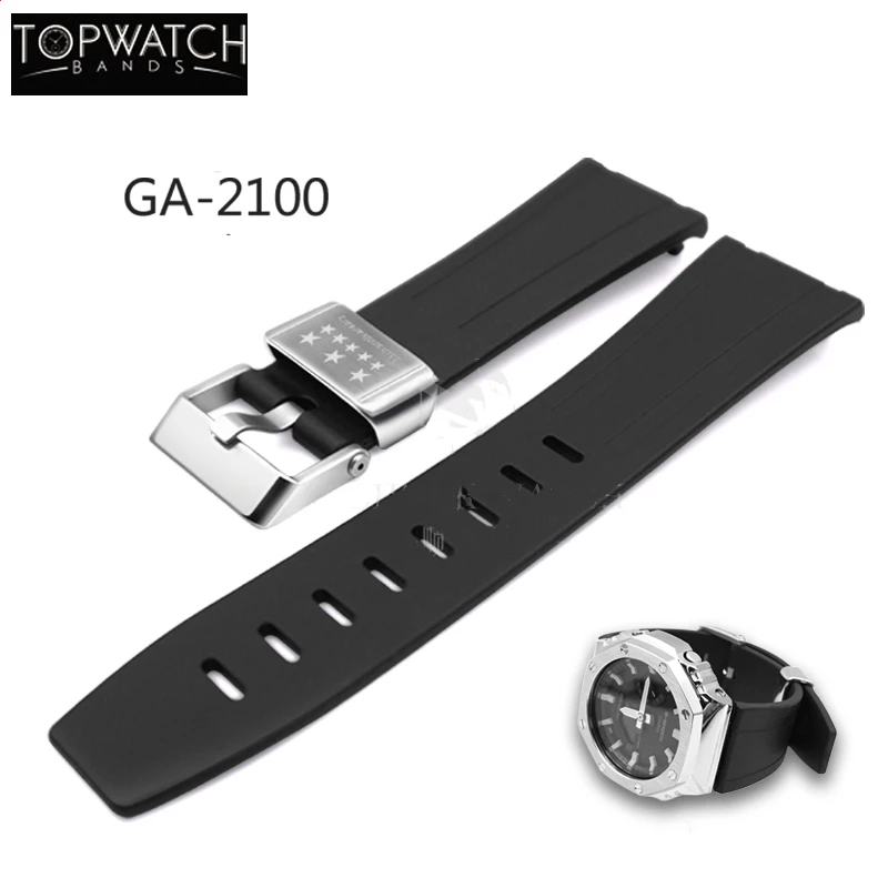 

SET GA2100 Nature Resin Watch Strap Metal Bezel Rubber For GA-2100 GA-2100-1A1 GA-2100-4A Modified Watch Accessories