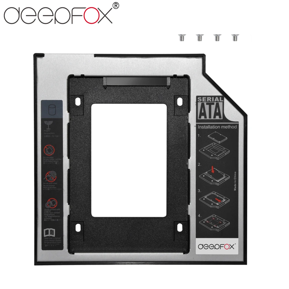 DeepFox Алюминий Пластик 2nd жесткий диск SSD HDD caddy 12 7 мм SATA 3 0 для 2 5 &quotSSD драйвер чехол