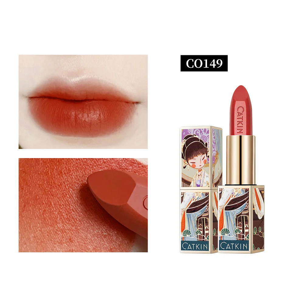 Catkin Rouge Matte Batom Pçs Conjunto Impermeável Cetim Duradouro Nutrir Hidratante Suave 0.13 Onça-estilo Chinês 4 2 Beleza e saúde