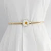 Elegant Women Pearl Belt Waist Belt Elastic Buckle Pearl Chain Belt Female Girls Dress Crystal Strap Rhinestone Elasticity Belt ► Photo 1/6