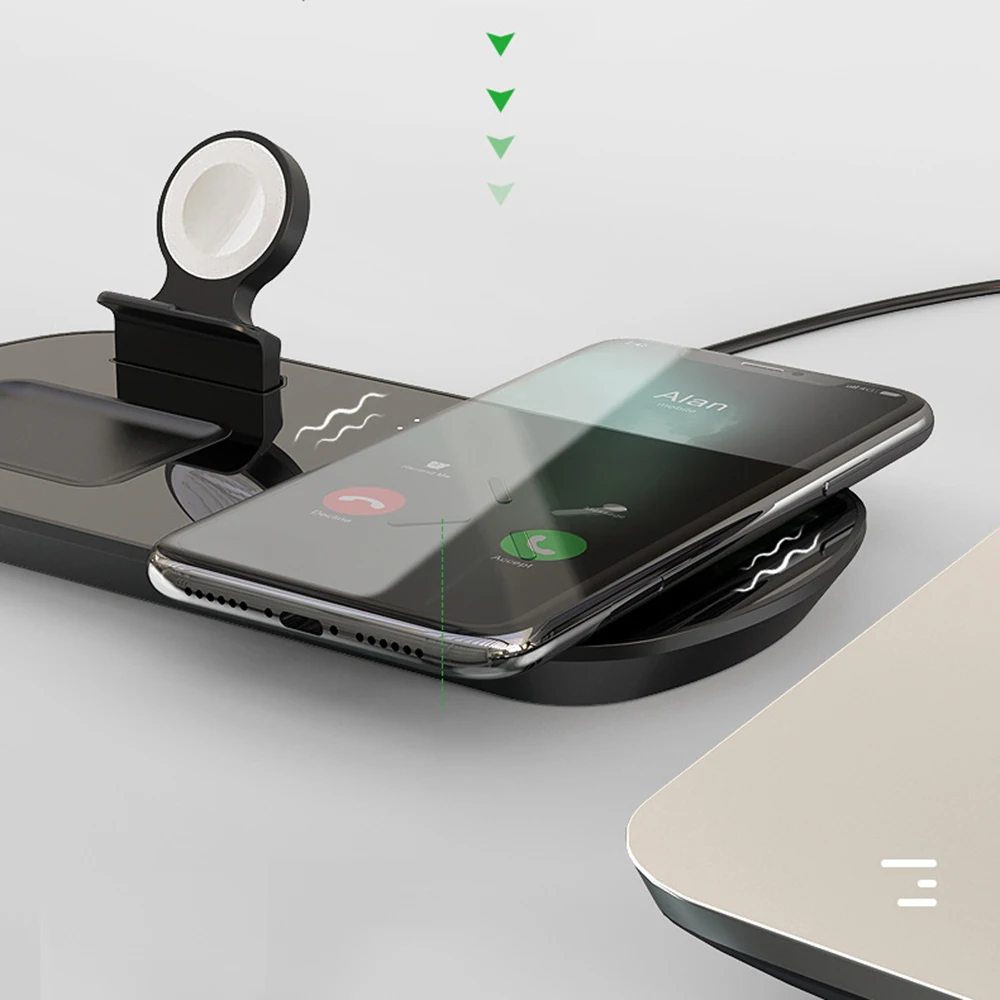Fast Qi Wireless Charger Stand For IPhone 10W 3 In 1 Charging Dock For Apple Headphone Box Airpods 2 Airpods Pro