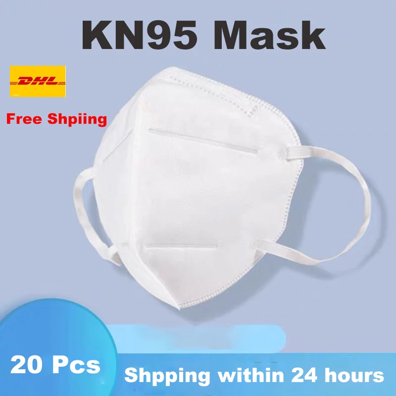 

20PCS KN95 Mask CE disposable Mouth Face Mask anti-dust Infection KN95 Masks Respirator PM2.5 Same earloop as KF94 FFP2