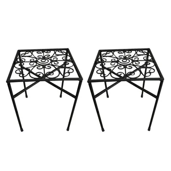 

2pcs Metal Rack Balcony Office Garden Display Flower Pot Holder Modern Easy Install Rustproof Plant Stand Indoor Outdoor Bedroom