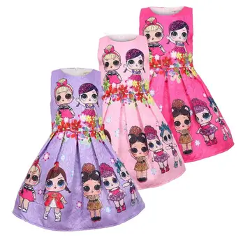 

Girls L.O.L Dolls Baby Dresses 2-9Y Summer Cute Elegant Dress Kids Party Christmas Costumes Children Clothes Princess Dresses