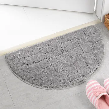 

New Microfiber Bathroom Bath Carpet Semicircular Entrance Door Mat Solid Color Series Bathroom Mat Non-slip tapis salle de bain