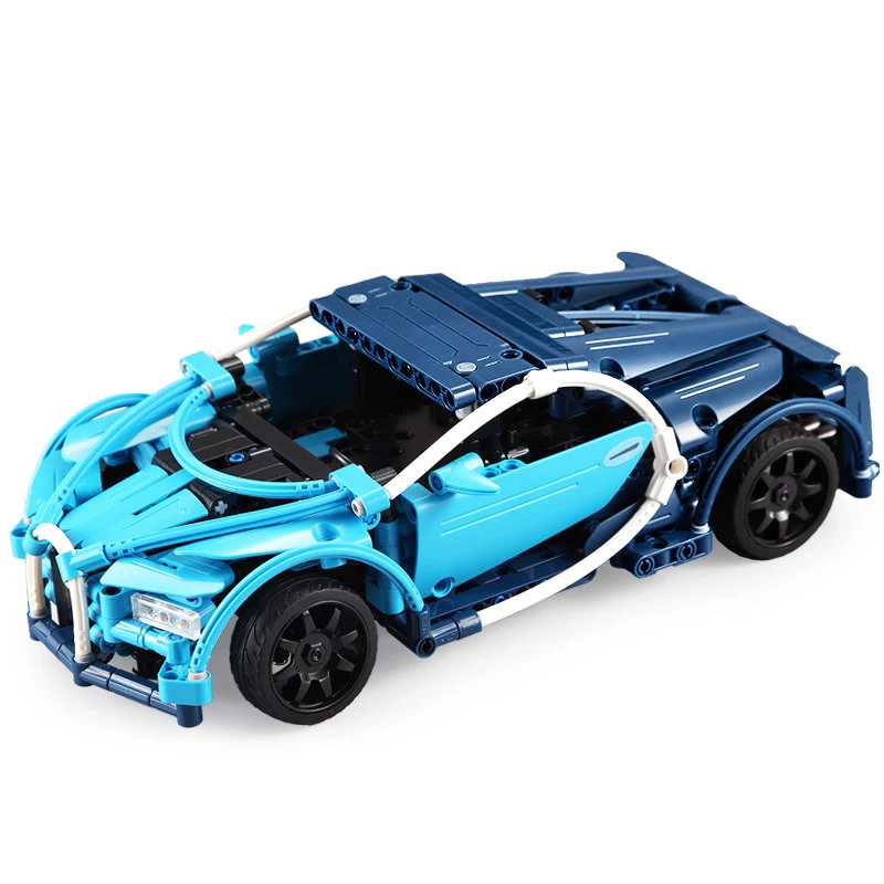 

51053 419pcs Diy Building Blocks Technic Series Super Blue Sports Racing RC Car Model Compatible Legoingly Toys for Children