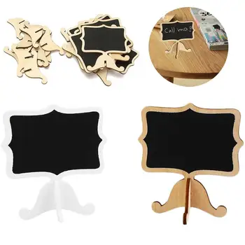 

Chalkboard Decals Mini 10pcs Wooden Blackboard Event Wedding Home Decor Holder Stick Party Black Board Tags