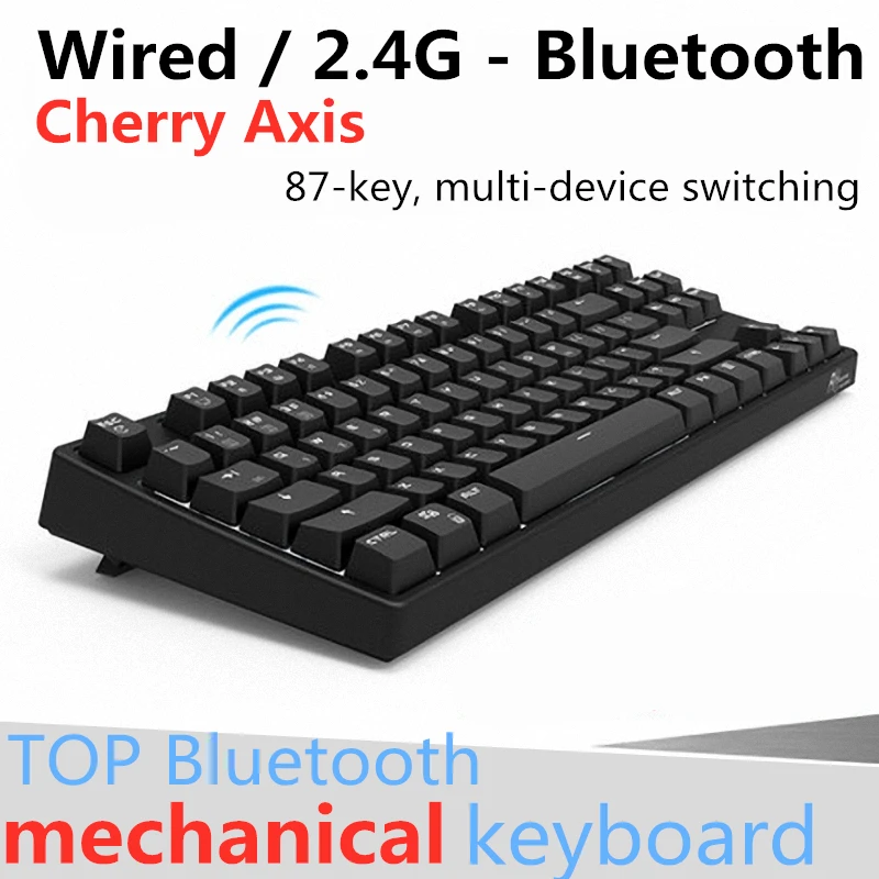 

RK987 Wireless Mechanical Keyboard Cherry Axis Bluetooth 2.4G Ergonomic Dual Mode Backlit Keyboard Black,Blue,Brown,Red Axis