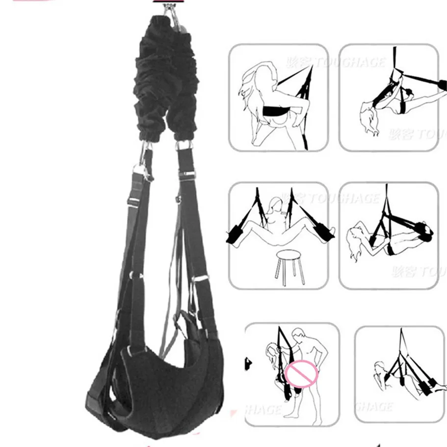 TOUGHAGE Luxury Hanging Sex Swing Set Chairs,Erotic Posture Door Adult