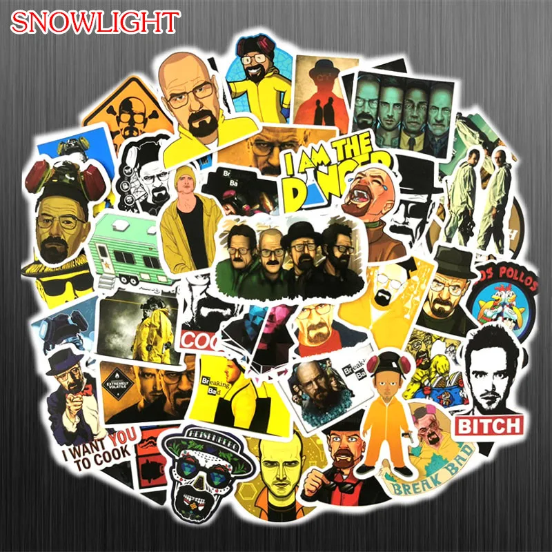 10/50 Pcs/pack Classic TV Series Breaking Bad PVC Waterproof Stickers For Laptop Skateboard Luggage Guitar Decal Stickers