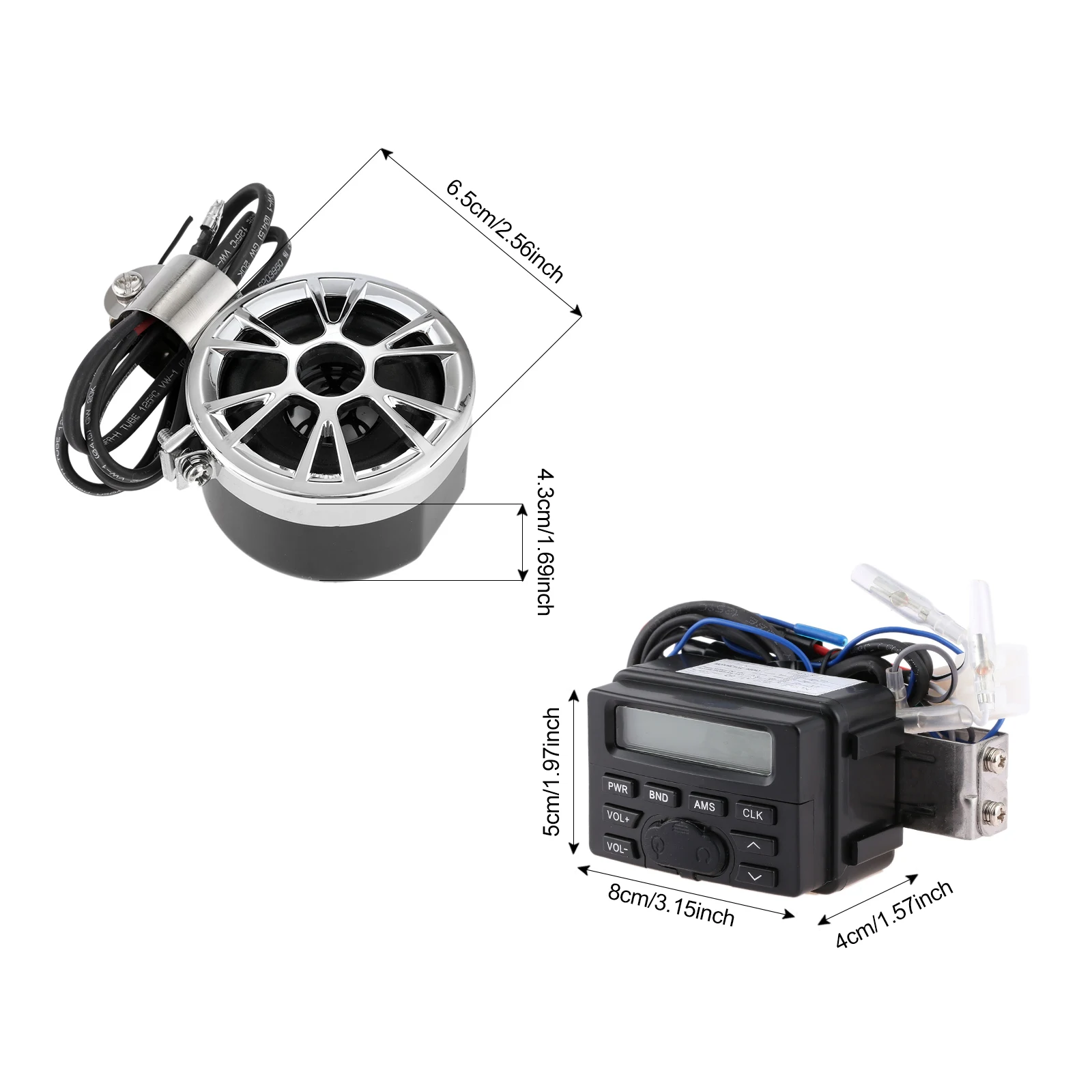 Mgoodoo 1 комплект DC12V 30 Вт аудио мотоциклетная радиосистема для Suzuki FM MP3 2 колонки подходят для Yamaha Honda Kawasaki 3,5 мм разъем