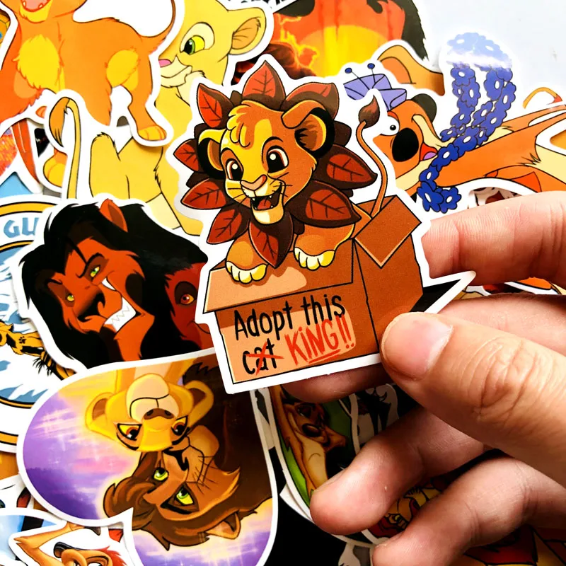 50 шт. ПВХ водонепроницаемый Simba Король Лев Мир животных крутые наклейки на элементы стайлинга для ноутбука и автомобиля телефон велосипеды багаж мотоцикл
