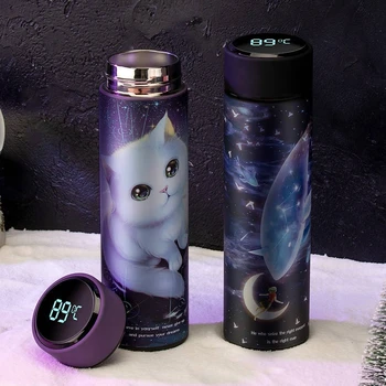

500ml Temperature Display Thermos Smart Stainless Steel Vacuum Flasks Coffee Travel Mug Vacuum Insulated Water Bottle
