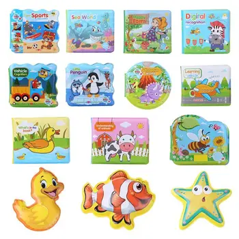 

Tearing Resistance Baby Bath Book Cognitive Floating Educational Games Toy Waterproof Bath Book for Kid Early Education as Gift