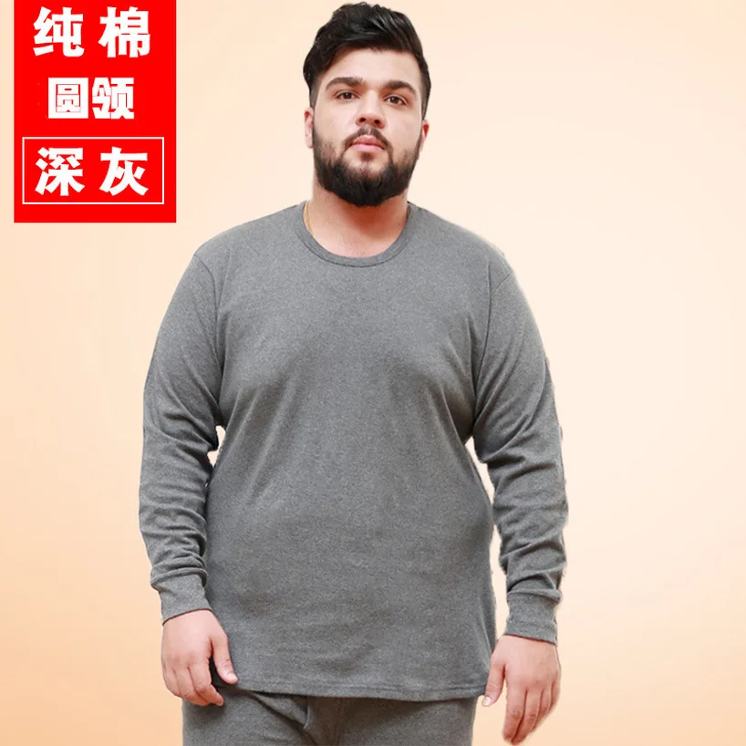 Большие размеры 7XL, теплое зимнее Мужское нижнее белье, кальсоны, однотонные мужские, 4XL, 5XL, 6XL, хлопковое утолщенное нижнее белье, топы+ термобрюки