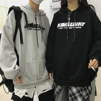 

Fashion Loose Cool Hoodies Casual Harajuku Printed Casual Streetwear Long Sleeve Male Female Couple Japanese Hip Hop Tops