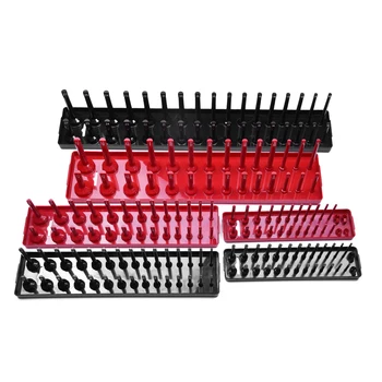 

6x For 1/4, 3/8, 1/2 Metric SAE Socket Tray Rack Holder Storage Organizer Set
