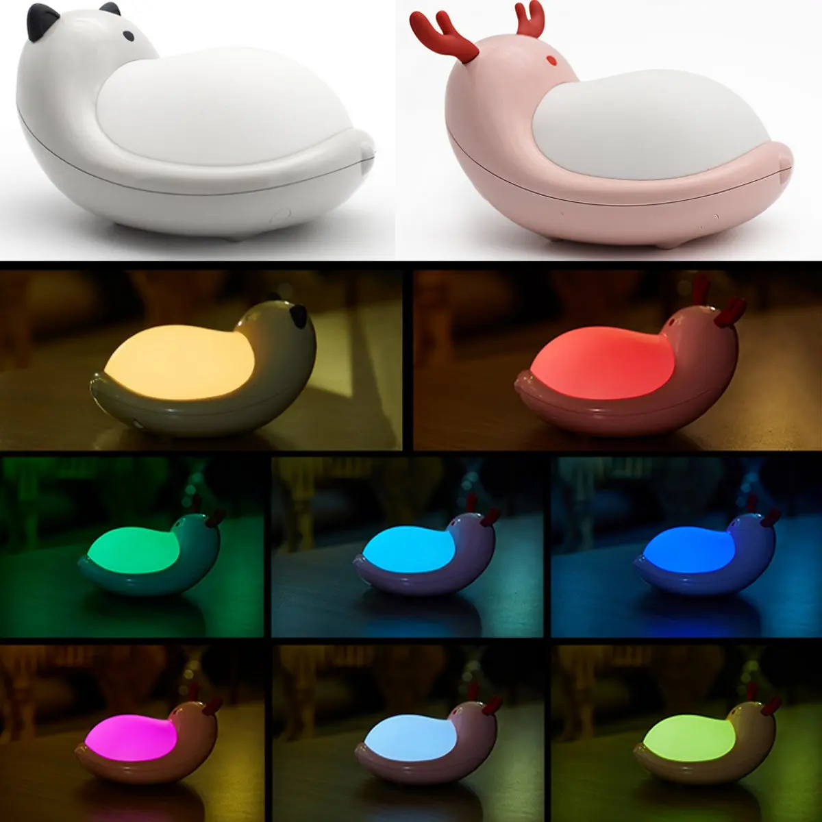 

Rechargeable LED Night Light Touch Sensor Silicone USB Night Lamp Bedroom Bedside Lamp For Children Discolourable Warm White