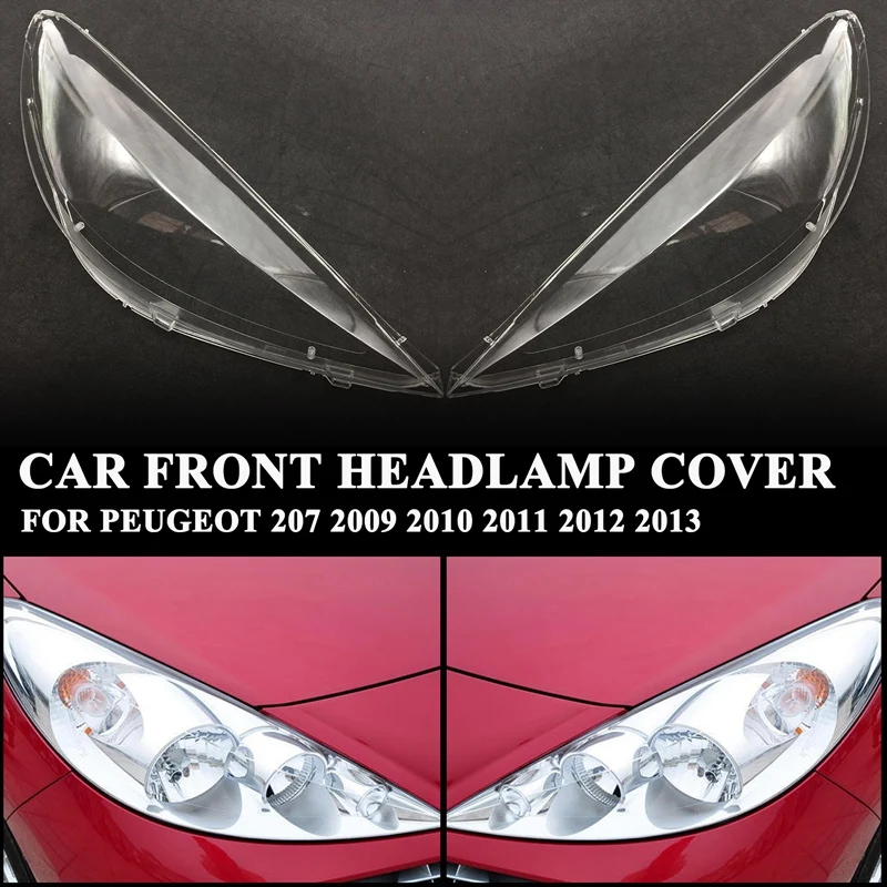 

Крышка передней фары автомобиля, для Peugeot 207 2009 2010 2011 2012 2013, водонепроницаемая крышка передней фары