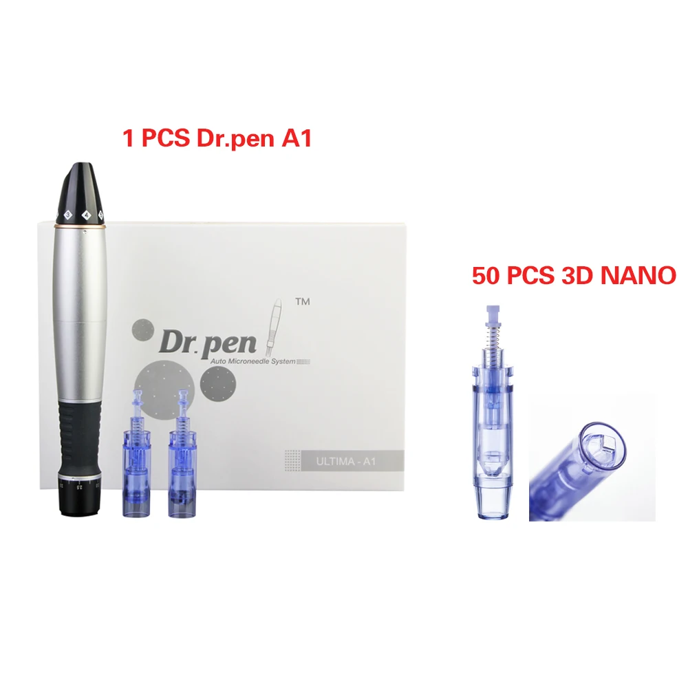 Dr.Pen Ultima A1 электрическая Дерма ручка с 50 микроиглы мезотерапия Автоматическая микро игла ручка микроиглы система мезо машина - Цвет: dr.pen 3D NANO