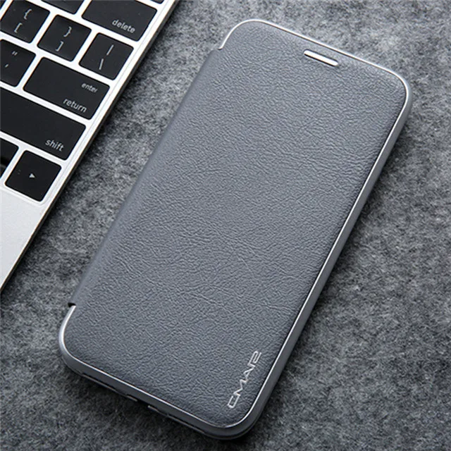 Роскошный кошелек Note10+ Прочный Магнитный кожаный чехол для Samsung Galaxy S8 S9 S10 Plus S7 Edge Note 10 9 8 откидная крышка для карт Coque - Цвет: Grey