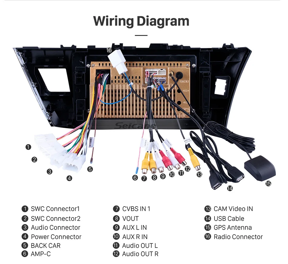 Seicane 2din Android 8,1 Автомагнитола радио аудио gps мультимедийный плеер для 2013 Toyota Corolla Carplay камера заднего вида