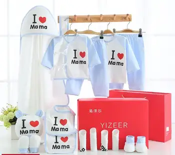 

Emotion Moms 17pieces Newborn baby Clothing 0-6months infants baby clothes girl boys clothing baby gift set Blue red suits