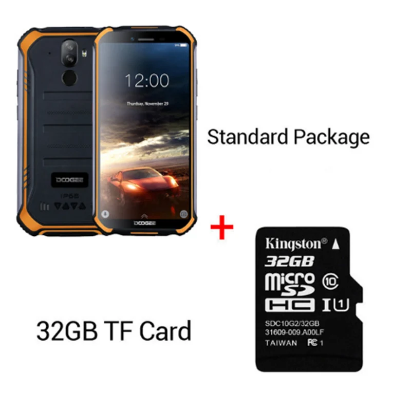 DOOGEE S40 4GNetwork прочный мобильный телефон 5,5 дюймов Дисплей 4650 мА/ч, MT6739 4 ядра, 3 Гб оперативной памяти, Оперативная память 32GB Встроенная память Android 9,0 8.0MP IP68/IP69K - Цвет: Orange N 32GB Card