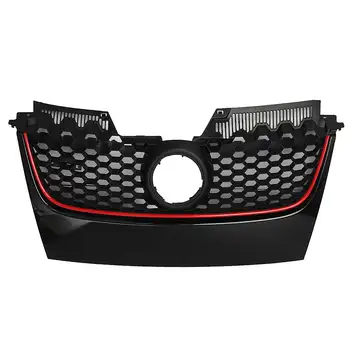 

Hot ABS Car Front Center Grille Bumper Grill Black with Red Border For VW for Jetta GTI for GLI 2006 2007 2008 2009